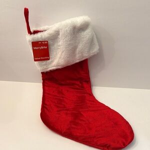 MerryBrite Red Velvet Holiday Stocking